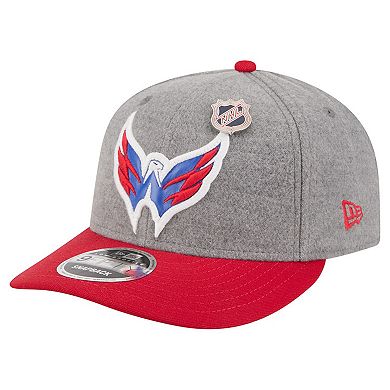 Men's New Era Gray/Red Washington Capitals Wool Pin Low Profile 9FIFTY Snapback Hat
