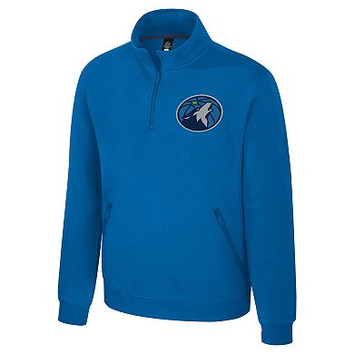 Unisex Stadium Essentials Blue Minnesota Timberwolves Varsity Trainer Quarter-Zip Pullover