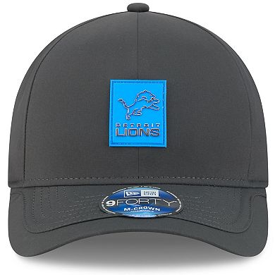 Men's New Era Charcoal Detroit Lions 2025 Sideline Cold Weather 9FORTY M-Crown Adjustable Hat