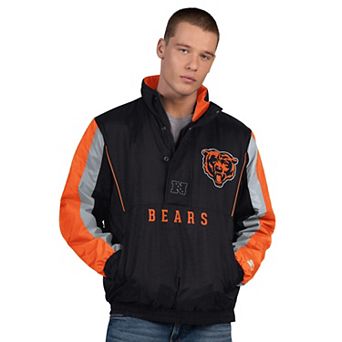 Men's Starter Black Chicago Bears Thursday Night Gridiron Half-Zip Jacket