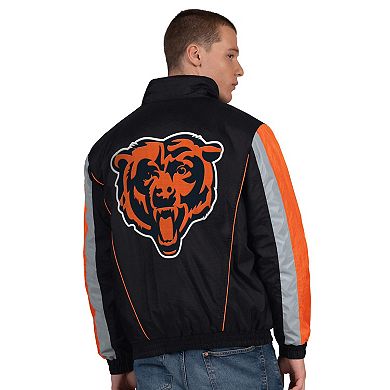 Men's Starter Black Chicago Bears Thursday Night Gridiron Half-Zip Jacket