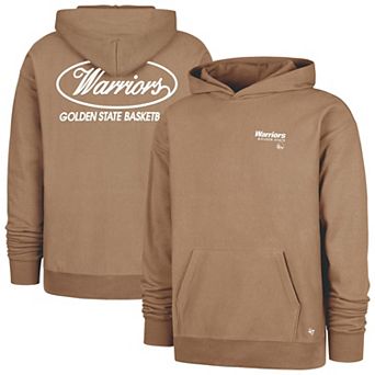 Men's '47 Khaki Golden State Warriors Triple Double Foundation Premium Hoodie Sweatshirt