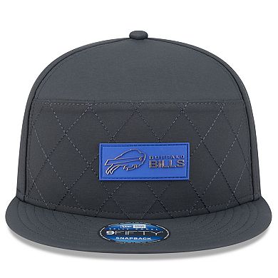 Men's New Era Charcoal Buffalo Bills 2025 Sideline Cold Weather Split Panel 9FIFTY Snapback Hat