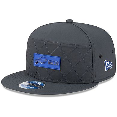 Men's New Era Charcoal Buffalo Bills 2025 Sideline Cold Weather Split Panel 9FIFTY Snapback Hat