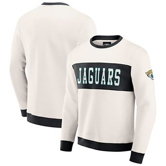 Men's Darius Rucker Collection by Fanatics Cream Jacksonville Jaguars Colorblock Pullover Sweatshirt