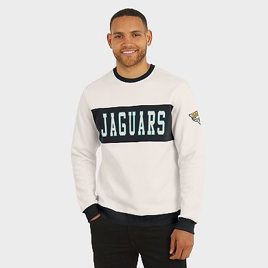 Men's Darius Rucker Collection by Fanatics Cream Jacksonville Jaguars Colorblock Pullover Sweatshirt