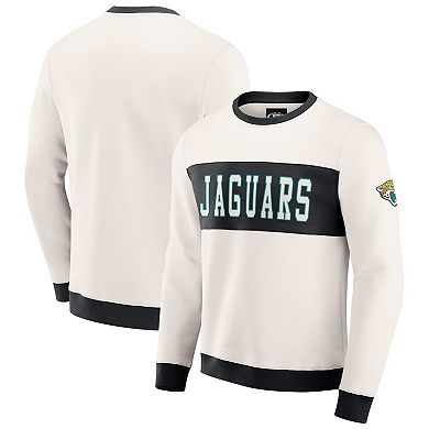 Men's Darius Rucker Collection by Fanatics Cream Jacksonville Jaguars Colorblock Pullover Sweatshirt