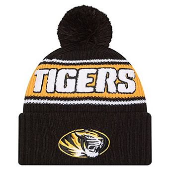 Men's New Era Black Missouri Tigers Bold Cuffed Knit Hat with Pom