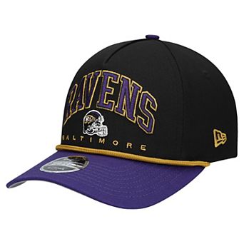 Youth New Era Black/Purple Baltimore Ravens Arch COOLERA 9FORTY A-Frame Adjustable Hat
