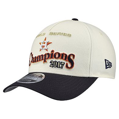 Men's New Era Cream/Navy Houston Astros World Series 9FORTY M-Crown A-Frame Adjustable Hat