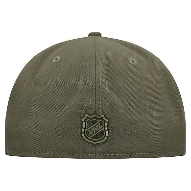 Men's New Era Olive Minnesota Wild Military Appreciation Flag 59FIFTY Fitted Hat