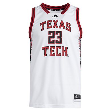 Men's adidas #23 White Texas Tech Red Raiders Replica Swingman Jersey