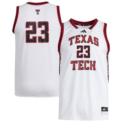 Men's adidas #23 White Texas Tech Red Raiders Replica Swingman Jersey