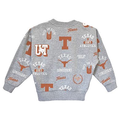 Girls Youth Gameday Couture Gray Texas Longhorns Always On Repeat Pullover Sweatshirt