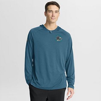 Men's Fanatics Teal San Jose Sharks Authentic Pro Rink Raglan Hoodie