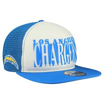 Men's New Era Cream/Powder Blue Los Angeles Chargers Cutout A-Frame 9FIFTY Snapback Hat