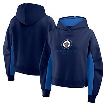 Women's Fanatics Navy Winnipeg Jets Back Check Boxy Hoodie