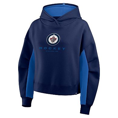 Women's Fanatics Navy Winnipeg Jets Back Check Boxy Hoodie