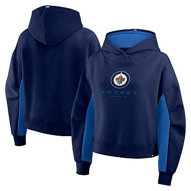 Women's Fanatics Navy Winnipeg Jets Back Check Boxy Hoodie