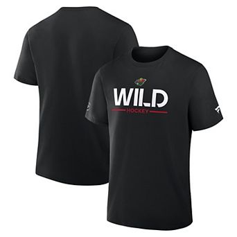 Men's Fanatics Black Minnesota Wild Authentic Pro Primary T-Shirt