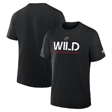 Men's Fanatics Black Minnesota Wild Authentic Pro Primary T-Shirt