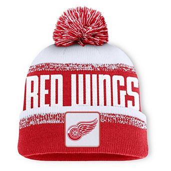 Men's Fanatics Red/White Detroit Red Wings Fundamentals Thrive Cuffed Knit Hat with Pom