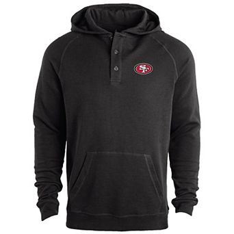 Men's Dunbrooke Black San Francisco 49ers Montana Raglan Thermal Hoodie