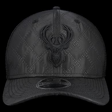 Men's New Era Black Milwaukee Bucks Quilted 9SEVENTY Trucker Adjustable Hat