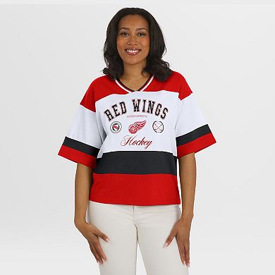 Women's WEAR by Erin Andrews Red/White Detroit Red Wings Jersey Style Tee