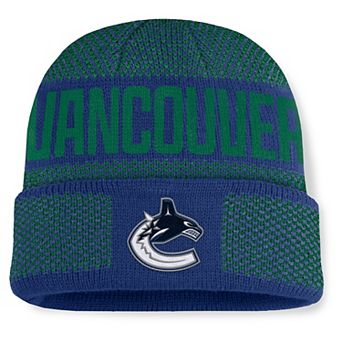 Men's Fanatics Blue/Green Vancouver Canucks Fundamentals Shelter Cuffed Knit Hat