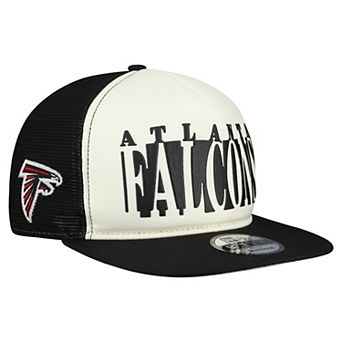 Men's New Era Cream/Black Atlanta Falcons Cutout A-Frame 9FIFTY Snapback Hat