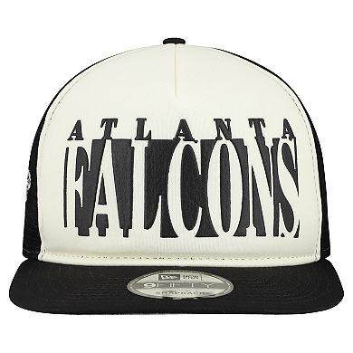 Men's New Era Cream/Black Atlanta Falcons Cutout A-Frame 9FIFTY Snapback Hat