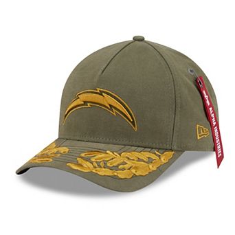 Men's New Era x Alpha Industries Olive Los Angeles Chargers A-Frame 9FORTY Adjustable Hat