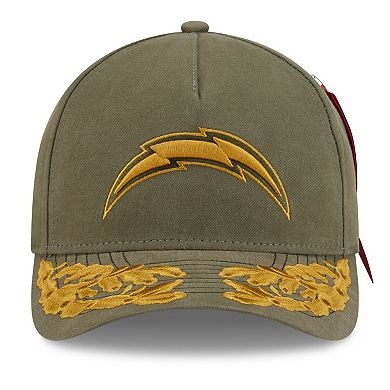 Men's New Era x Alpha Industries Olive Los Angeles Chargers A-Frame 9FORTY Adjustable Hat