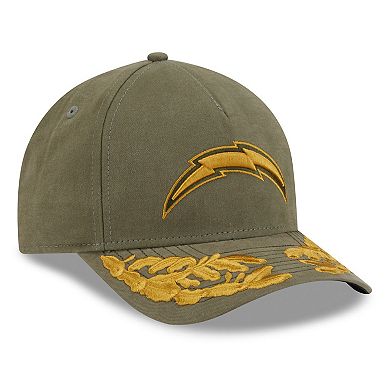 Men's New Era x Alpha Industries Olive Los Angeles Chargers A-Frame 9FORTY Adjustable Hat