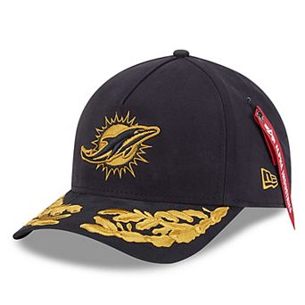 Men's New Era x Alpha Industries Black Miami Dolphins A-Frame 9FORTY Adjustable Hat