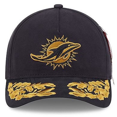 Men's New Era x Alpha Industries Black Miami Dolphins A-Frame 9FORTY Adjustable Hat
