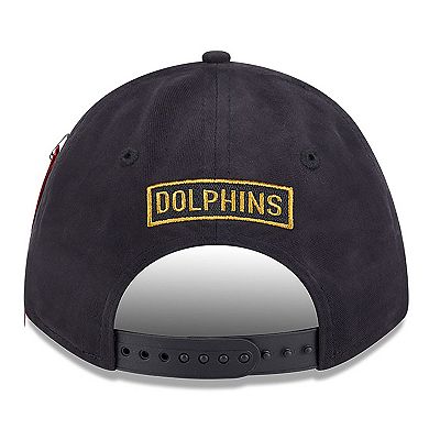 Men's New Era x Alpha Industries Black Miami Dolphins A-Frame 9FORTY Adjustable Hat