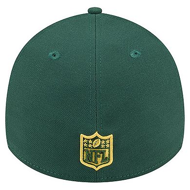 Men's New Era Green Green Bay Packers Stripes 39THIRTY Flex Hat