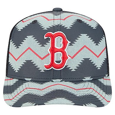 Men's New Era Denim/Navy Boston Red Sox Aztec Denim 9SEVENTY Adjustable Hat