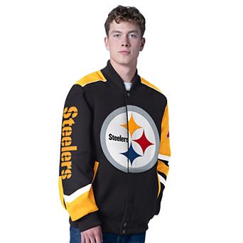 Men's G-III Sports by Carl Banks Black Pittsburgh Steelers Prime Time Full-Zip Racing Jacket
