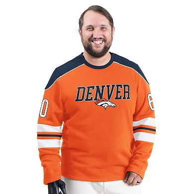 Men's G-III Sports by Carl Banks Orange Denver Broncos Adaptive Lord Stanley Crewneck Sweatshirt