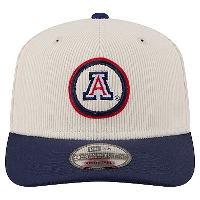 Men's New Era Cream/Navy Arizona Wildcats Loyal Corduroy 9SEVENTY Adjustable Hat