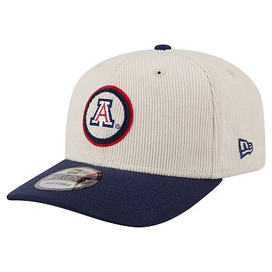 Men's New Era Cream/Navy Arizona Wildcats Loyal Corduroy 9SEVENTY Adjustable Hat