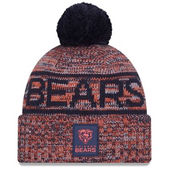 Men's New Era Orange Chicago Bears 2025 Sideline Cold Weather Cuffed Knit Hat with Pom