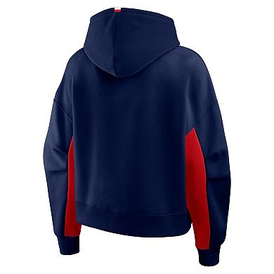 Women's Fanatics Navy Columbus Blue Jackets Back Check Boxy Hoodie