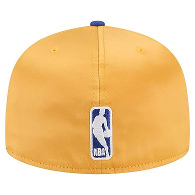 Men's New Era Gold/Royal Golden State Warriors Satin Two-Tone 59FIFTY Fitted Hat