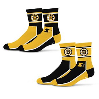 Unisex Starter Black/Gold Boston Bruins Double Color Block 2-Pack Mid-Crew Socks
