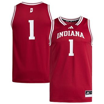 Men's adidas #1 Crimson Indiana Hoosiers Replica Swingman Jersey