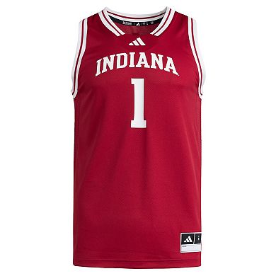 Men's adidas #1 Crimson Indiana Hoosiers Replica Swingman Jersey